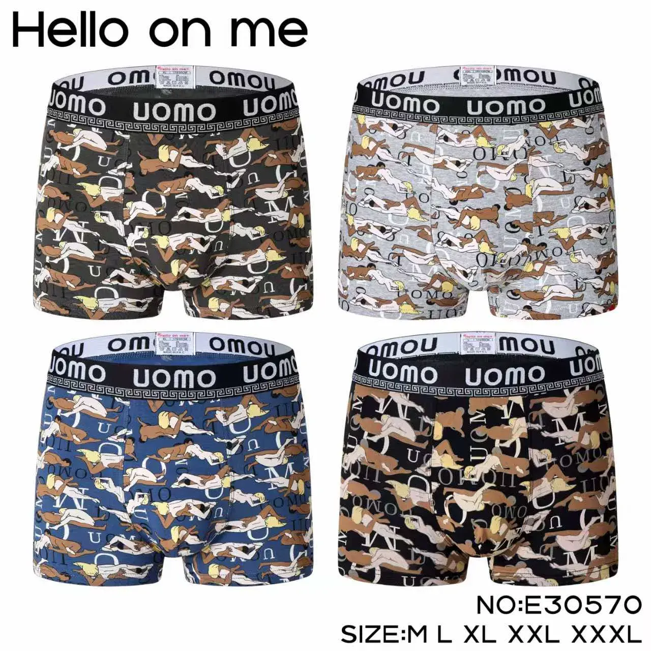 Bokserki męskie UOMO wzorzyste M-XXXXL NO.E30570