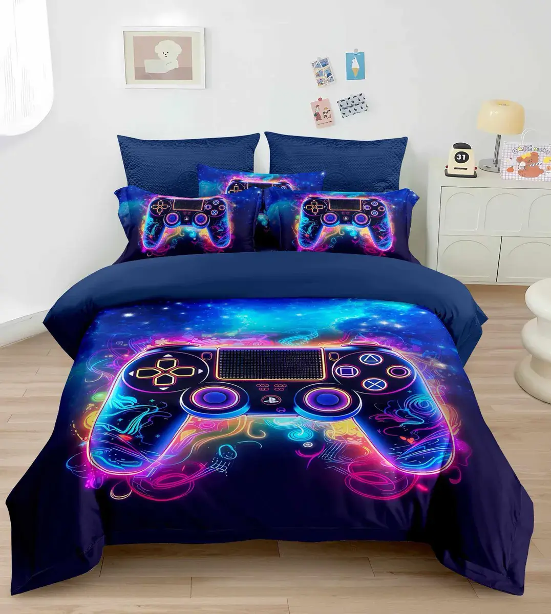 Komplet pościeli 3-częściowy gaming PS5 160x200cm