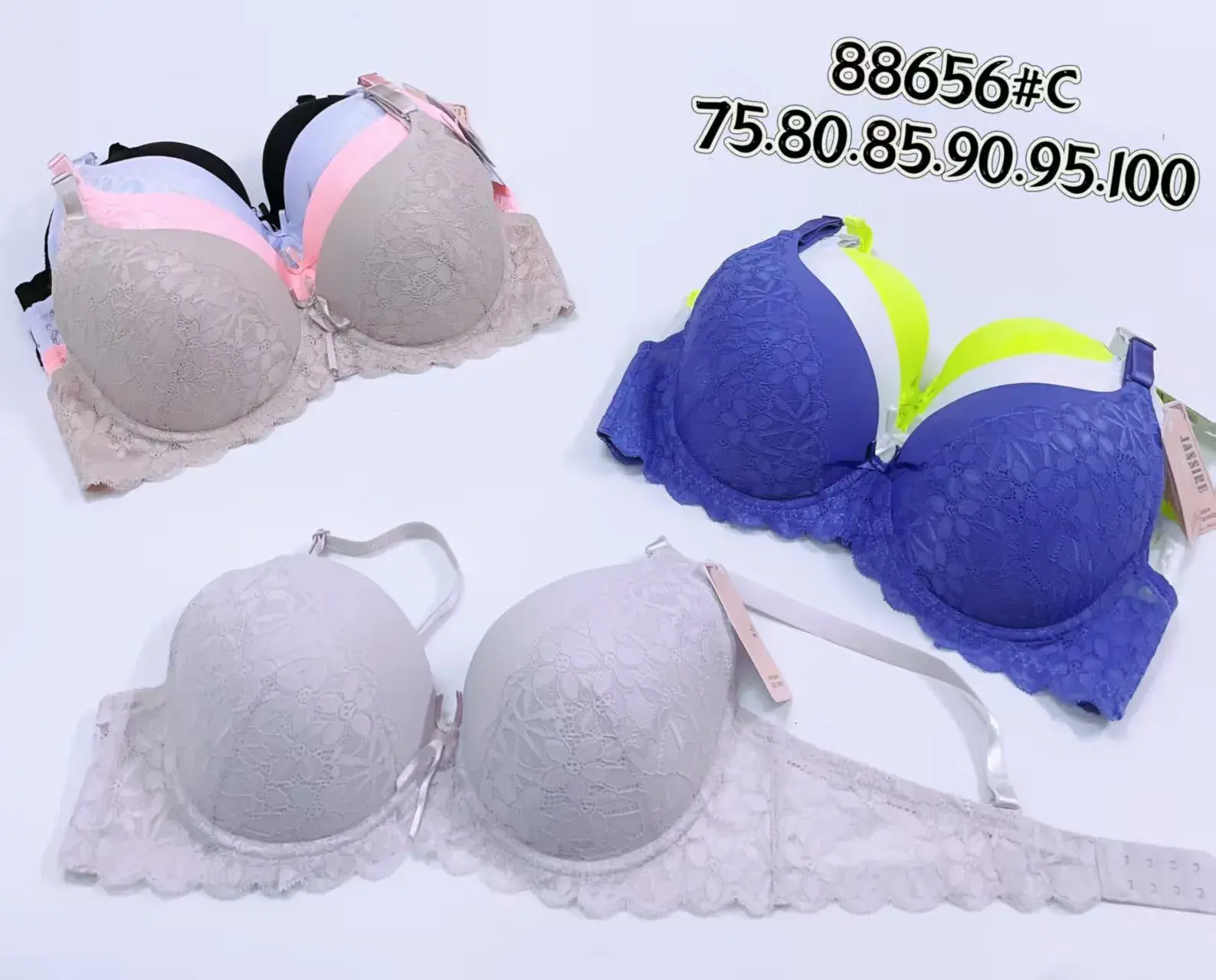 Biustonosz damski push-up koronka 4 kolory