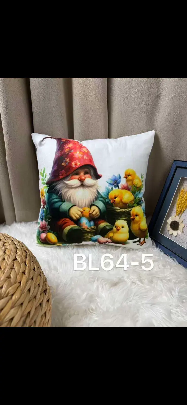 Poszewka dekoracyjna 40x40 cm gnom wielkanocny BL64-5