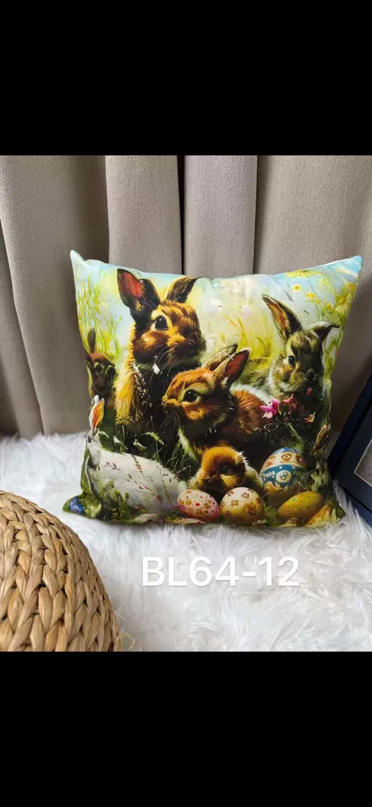 Poszewki Welvet 40x40 cm Wielkanocne z Króliczkami