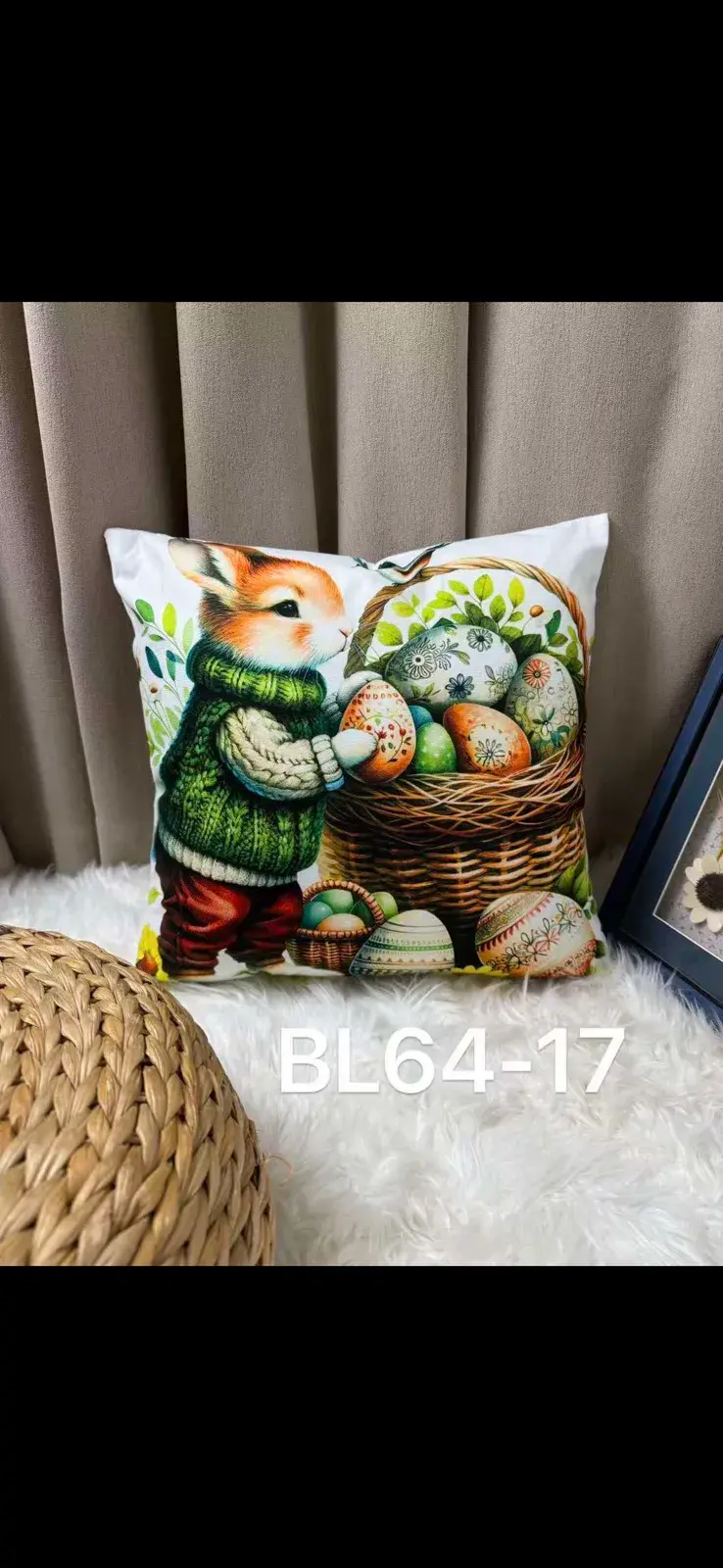 Poszewki Welwet 40x40 cm Wielkanocny Zając BL64-17