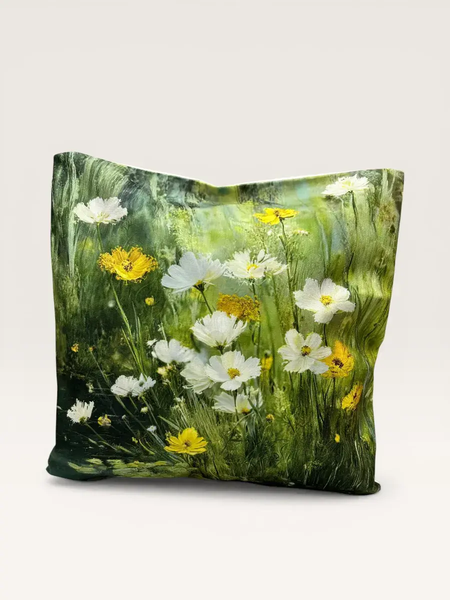 Poszewka na poduszkę 42x42cm Kwiaty Zielone