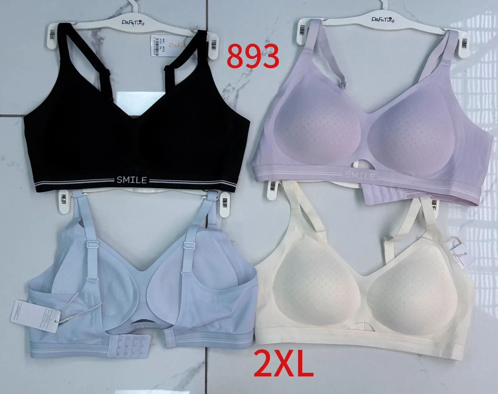 Biustonosz damski Smile S-XXL czarny, lawendowy, jasnoniebieski, biały