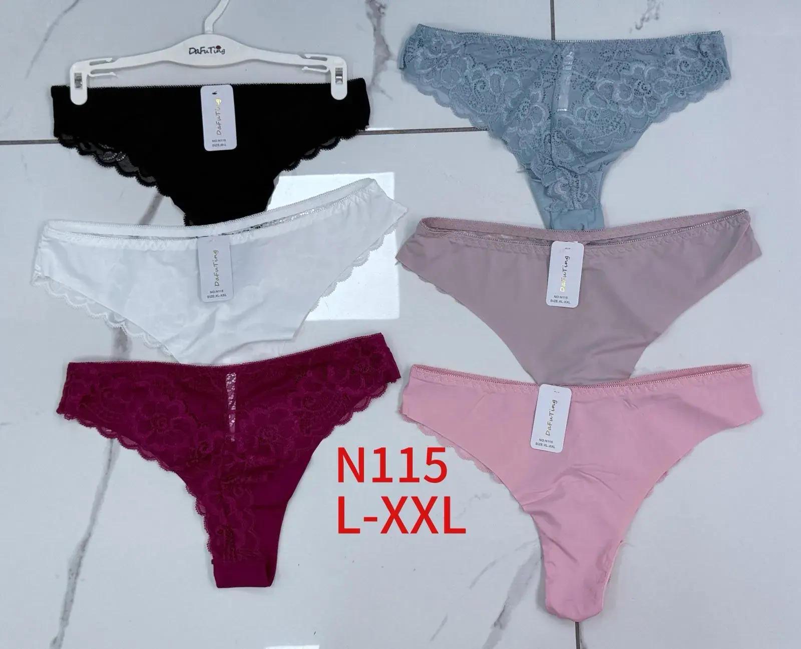 Majtki damskie koronkowe L-XXL N115, 6 kolorów