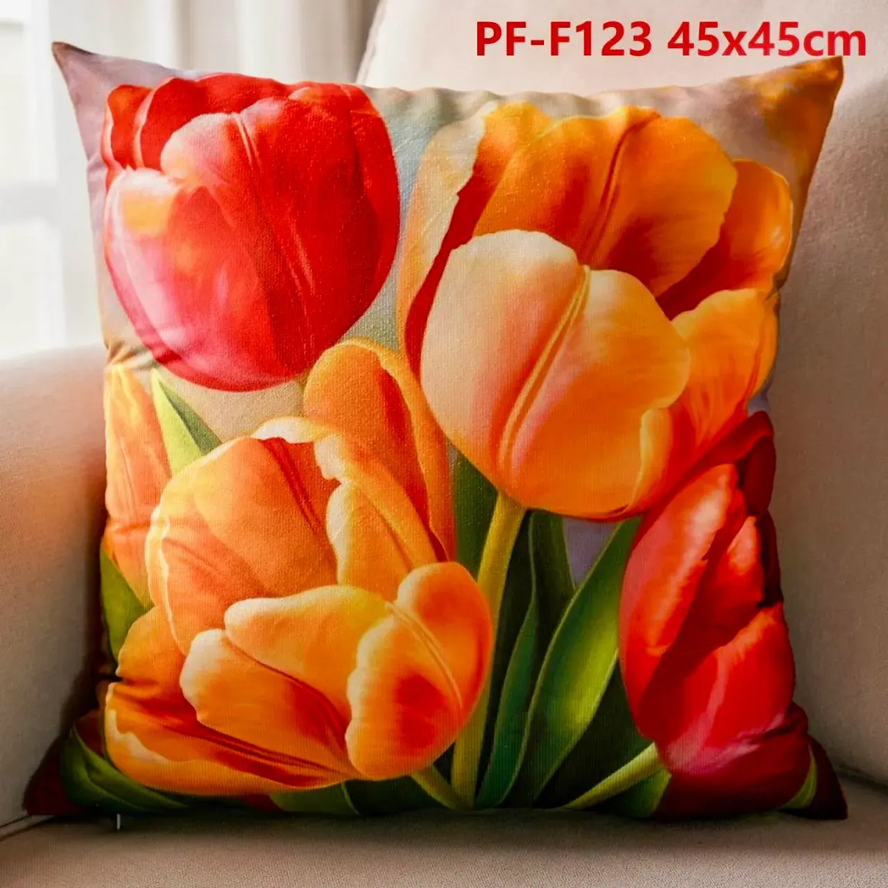 Poszewki na poduszkę 45x45 cm tulipany PF-F123