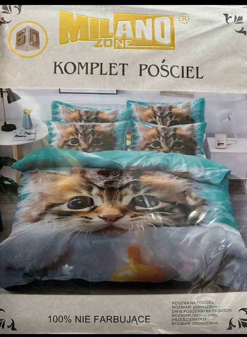 Komplet Pościeli 4cz MilanoNo 200/220 Koty