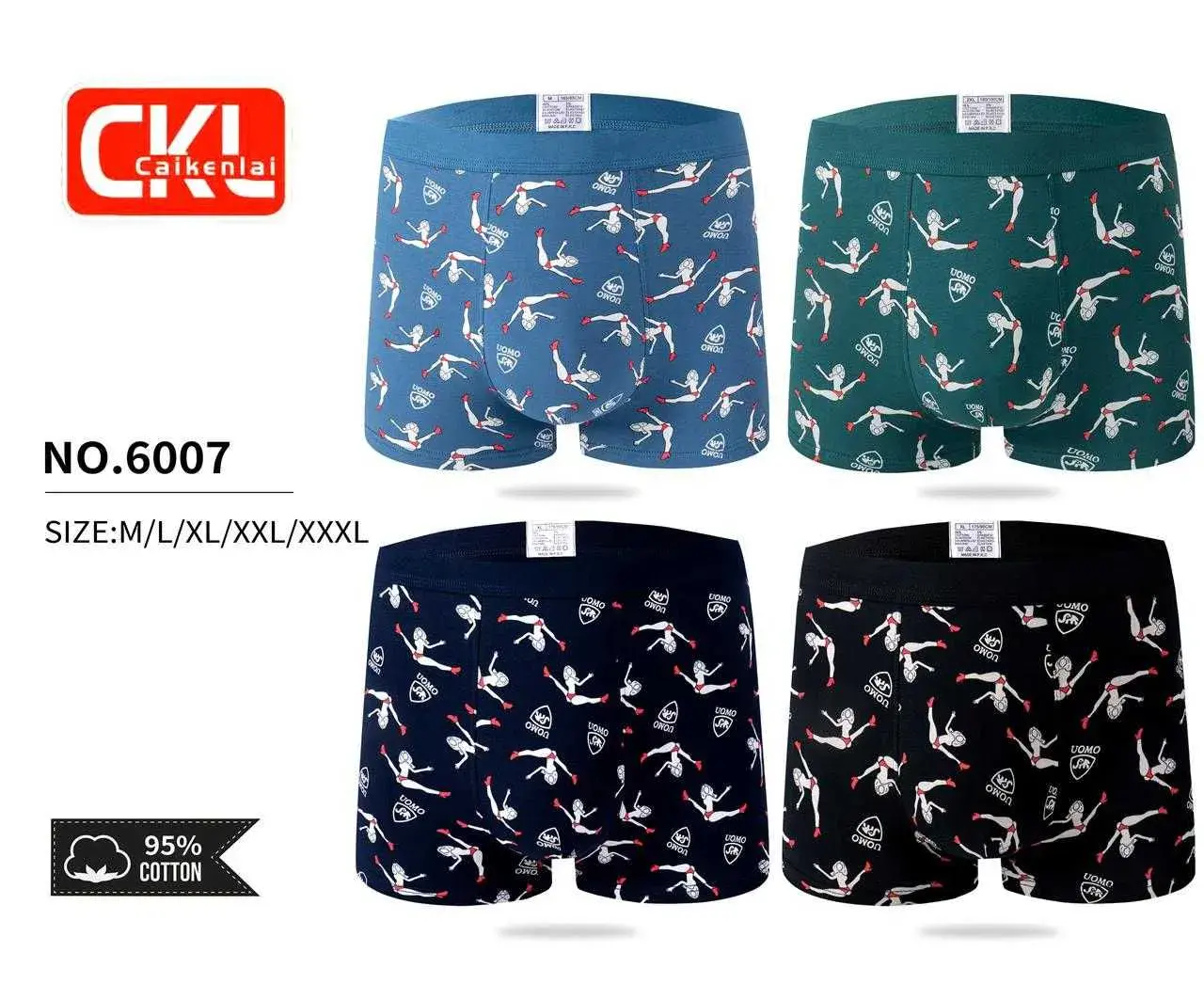 Bokserki męskie CK 4 szt. wzór smok S/M/L/XL/XXL/3XL
