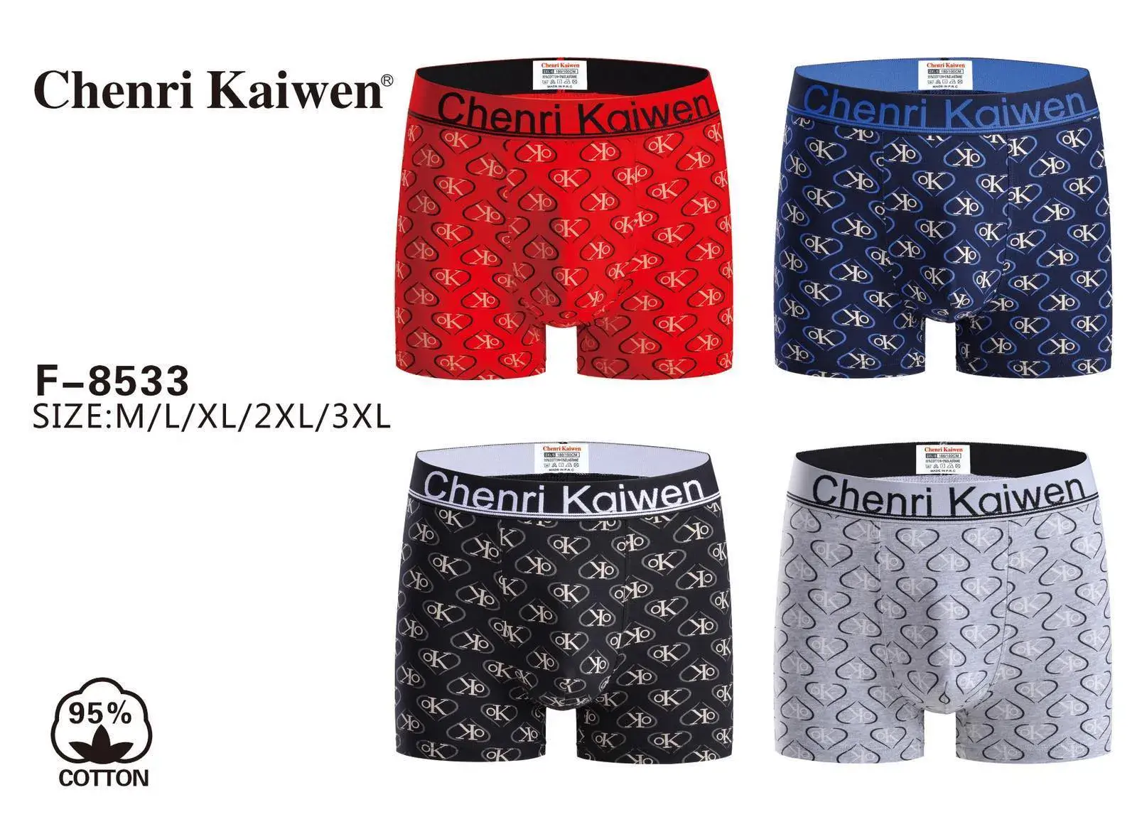 Bokserki męskie Chenri Kaiwen F-8533 M/L XL XXL 4 szt.