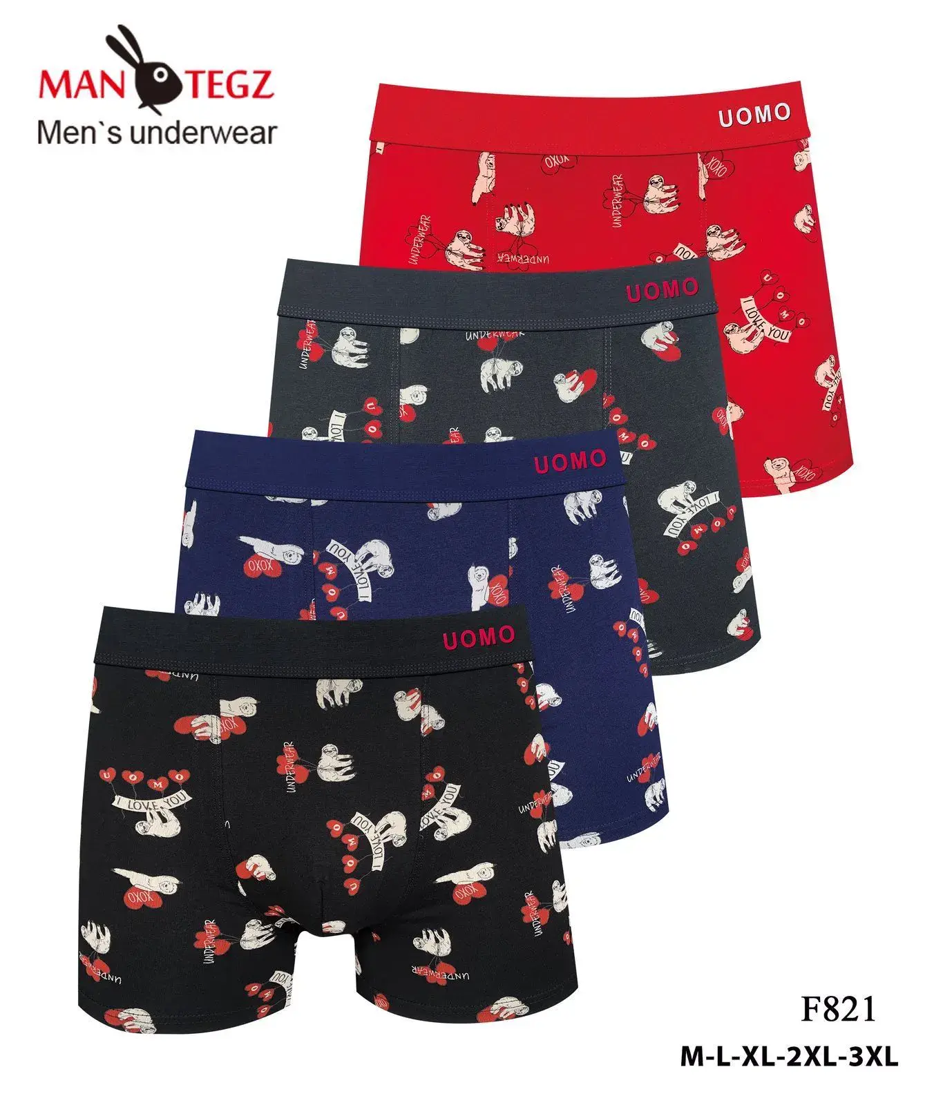 Bokserki męskie UOMO Men's Tegz 4 szt M-XXL F821