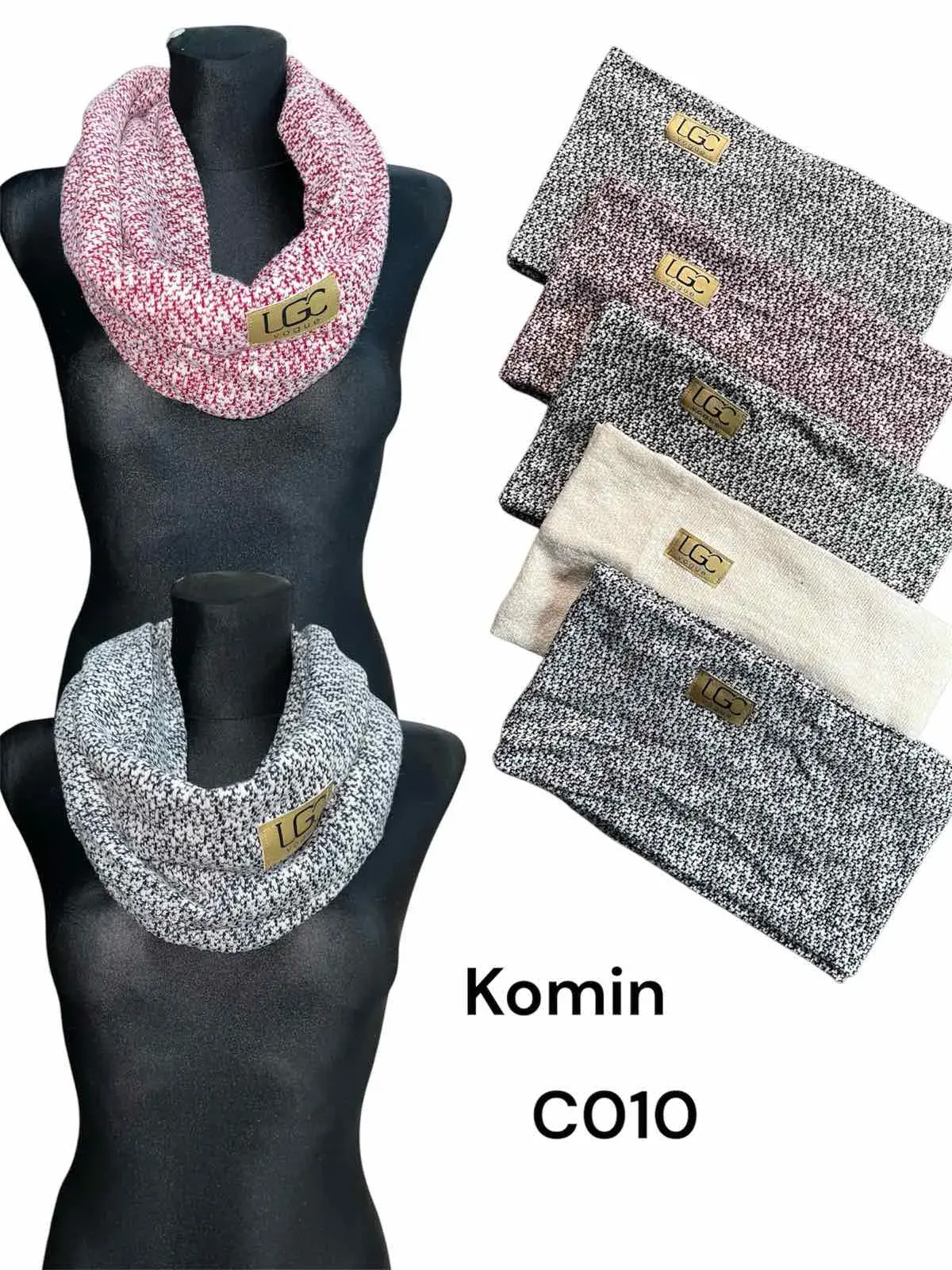 Szalik damski komin dzianinowy LGC Vogue mix kolorów C010