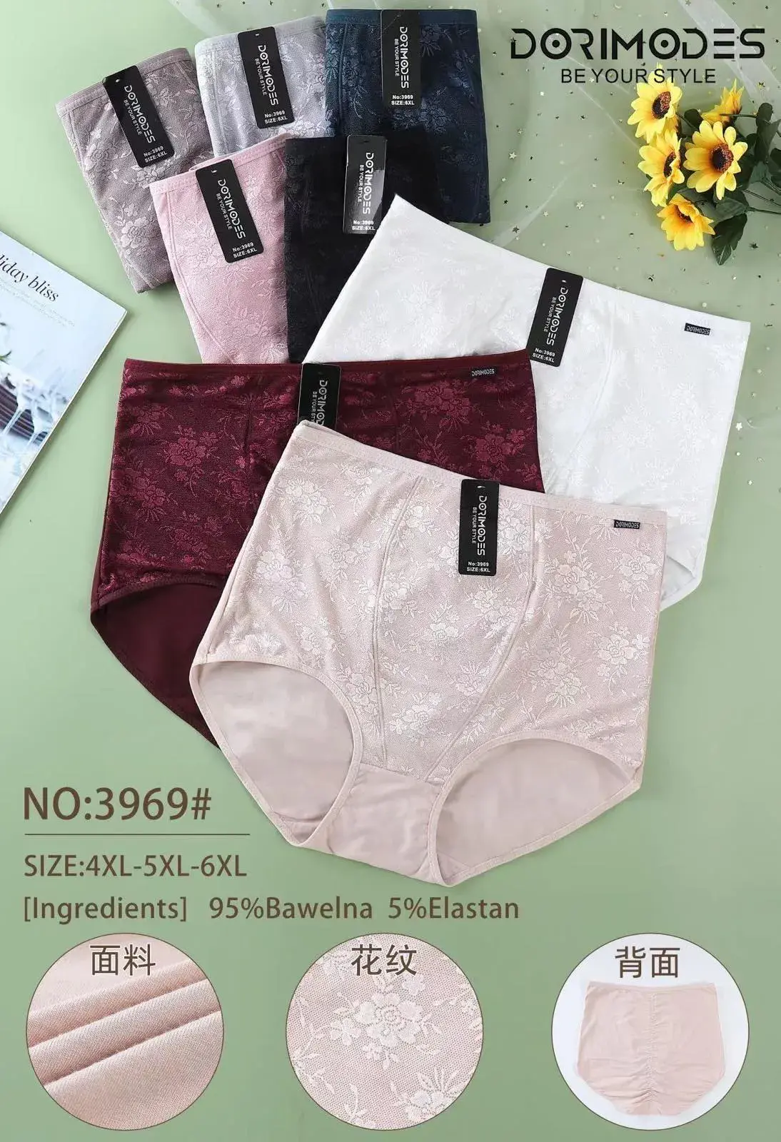 Majtki damskie figi XL-XXL NO:396 hurt. 24 szt