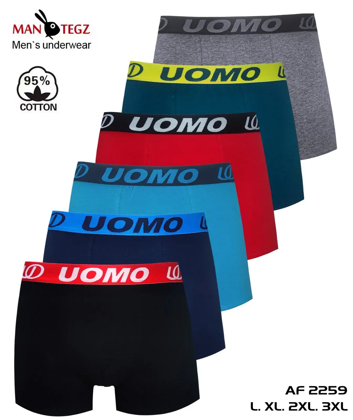 Bokserki męskie UOMOMO 5 szt. L XL XXL XXXL AF 2259