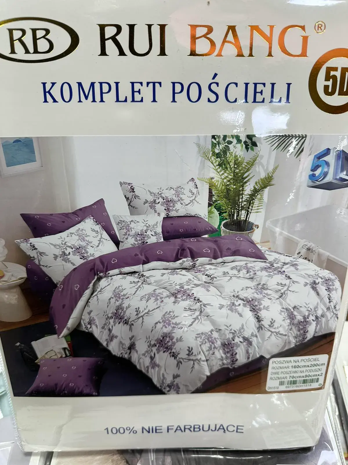 Komplet Pościeli Rui Rui Bang 160/200 3el. Fiołkowy