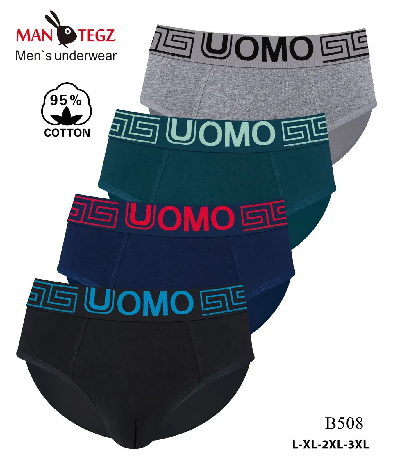 Bokserki męskie UOMOMO 95% bawełna B508 XL-XXL-XXL