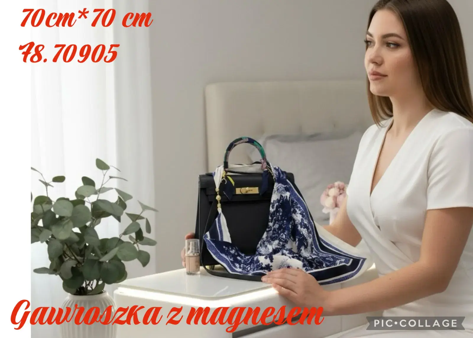 Chusta damska 70x70 cm / 78x90/95 cm granatowa
