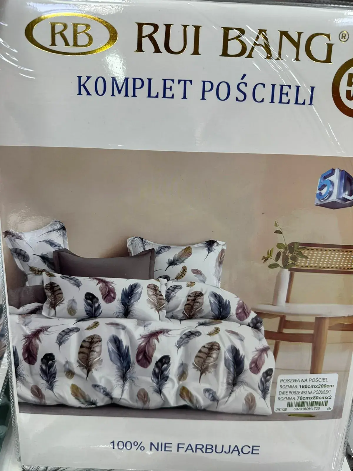 Komplet Pościeli 3cz 160/200 RUI RUI BANG BANG 100% nie farbujące