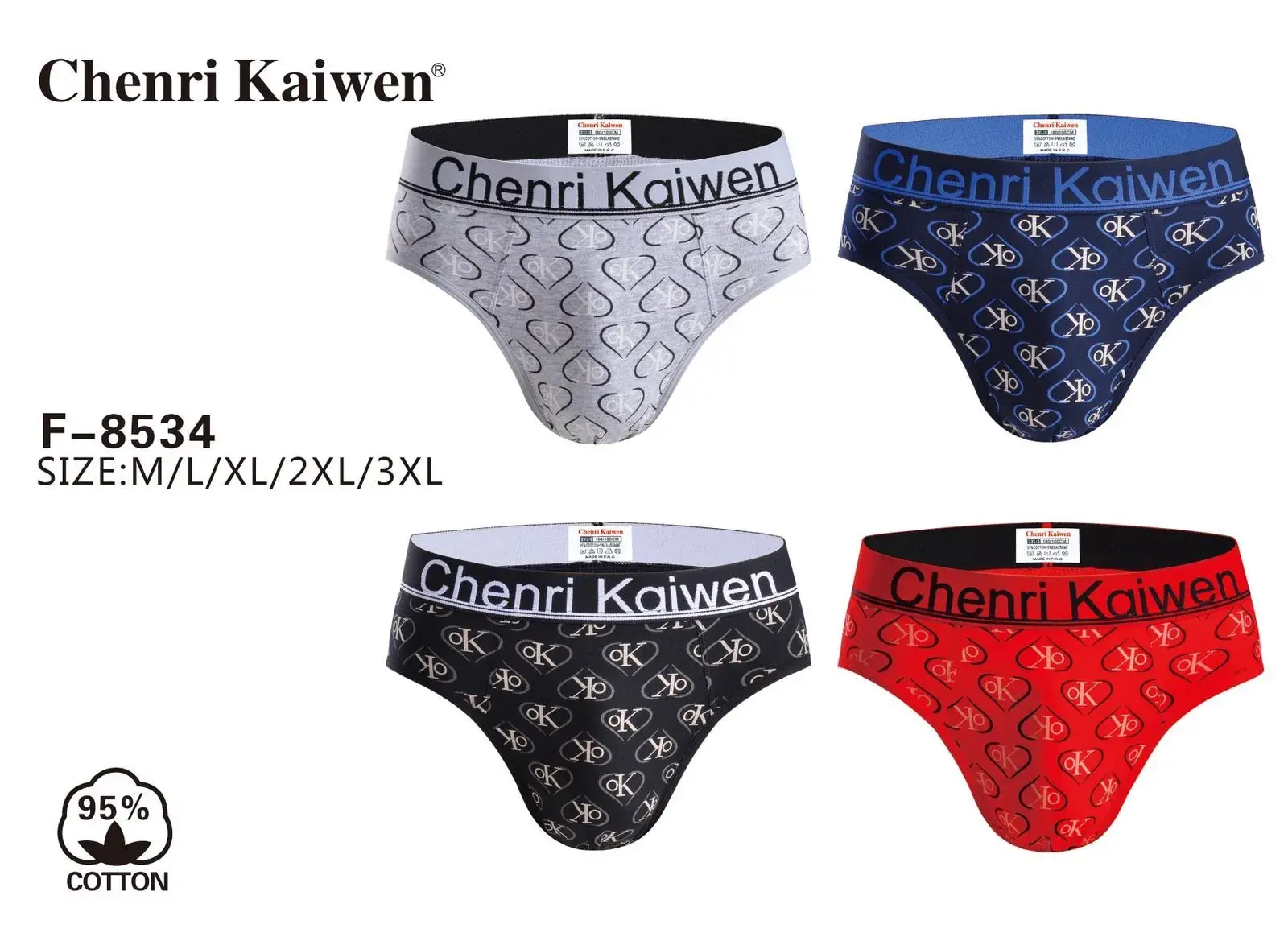 Bokserki męskie Cheni Ri Kaiwen F-8534 M/L/XL/XXL 4 szt
