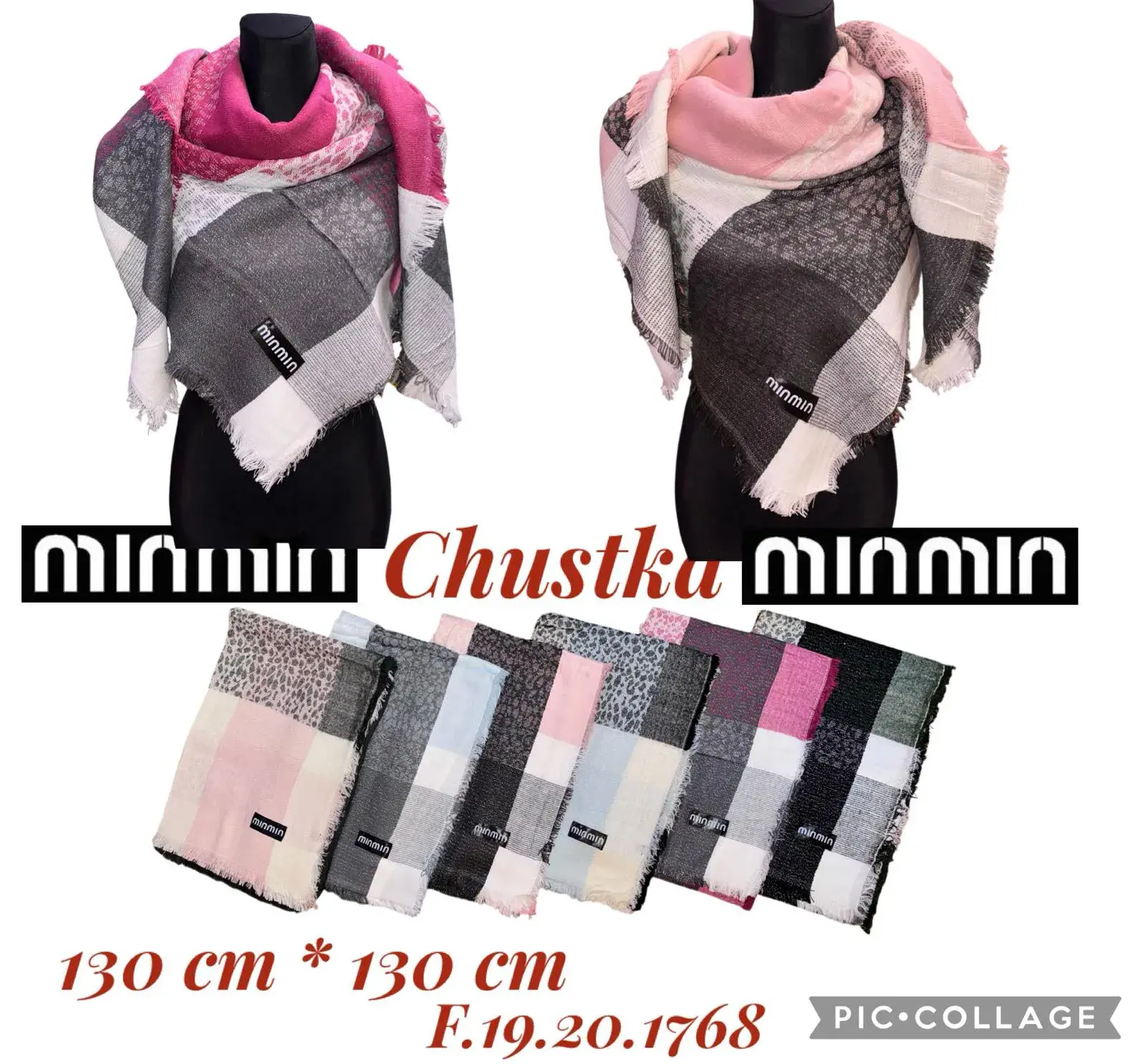 Chustki damskie kwieciste 130 cm x 130 cm