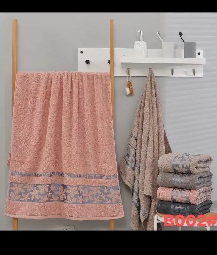 Ręczniki Bawełna 70/140 Różowy z Wzorem