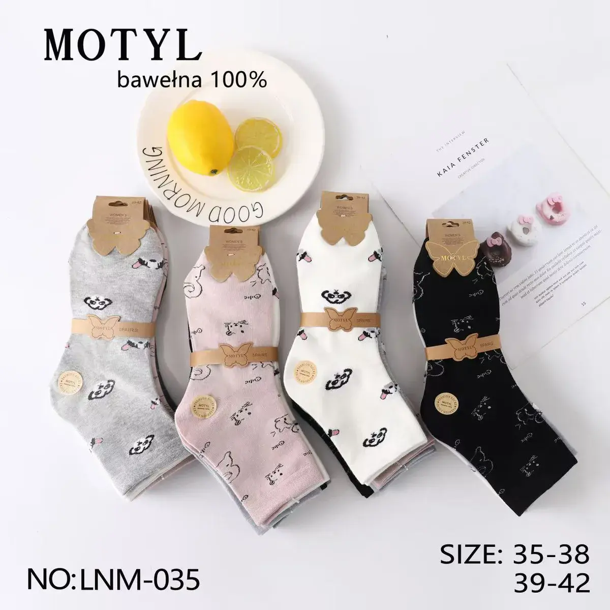 Skarpetki Motylek 100% Bawełna 4 pary 35-42