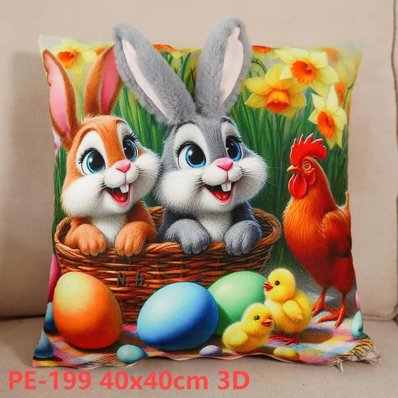 Poszewki 3D Wielkanocne 40x40cm PE-1999