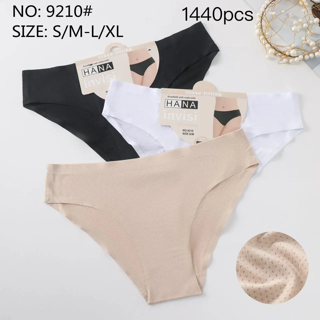 Hana Invisi Majtki damskie S/M-L/XL beżowe/czarne/białe