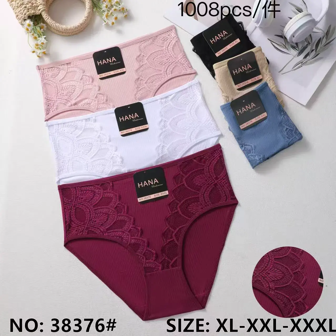 Majtki damskie HANA koronkowe XL-XXL-XXXL 1008szt/24op