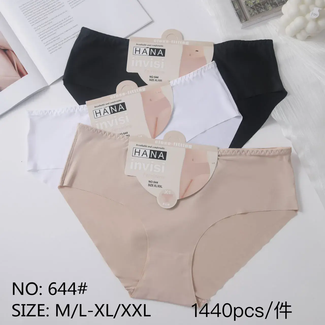 Majtki damskie HANA INVISI rozmiar M/L-XL/XXL, 3 szt.
