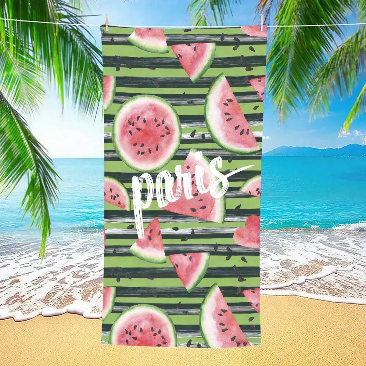 Ręcznik plażowy mikrofibra 70x140 cm wzór arbuz