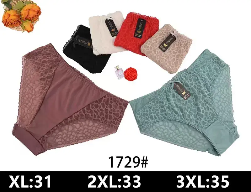 Majtki damskie koronkowe XL:31, 2XL:33, 3XL:35, 1729#