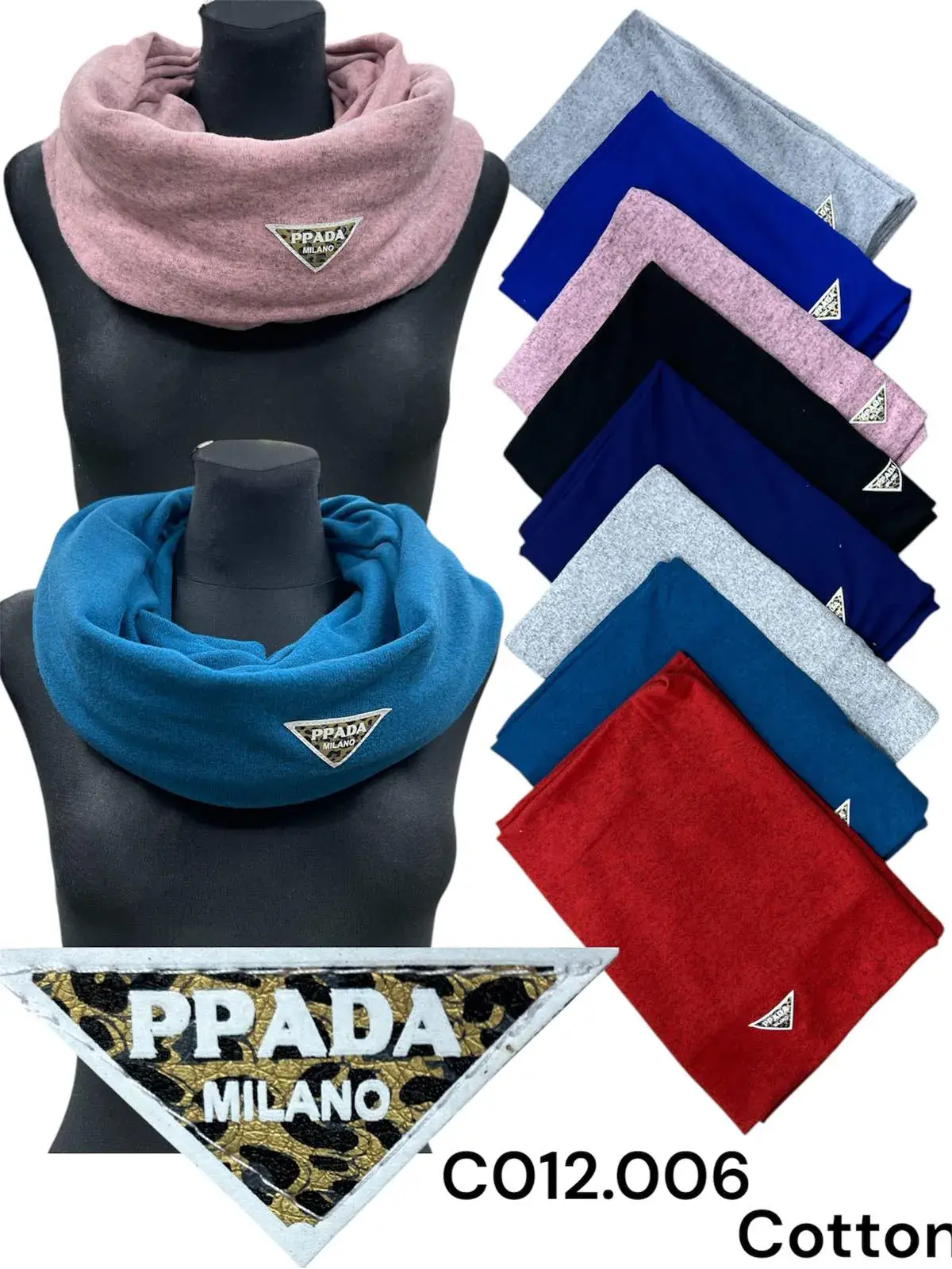 Apaszka Damska Komin Bawełniany PPADA MILANO Mix 12szt