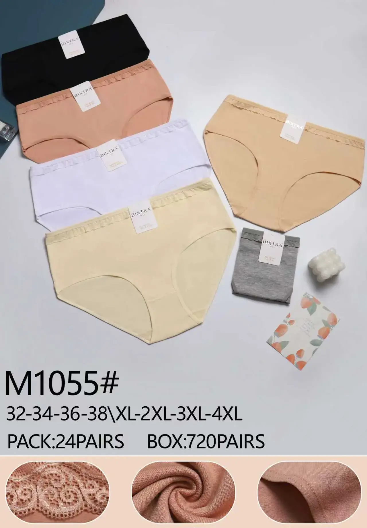 Majtki damskie bawełniane M1055# rozmiary 32-34-36-38-XL-XXL