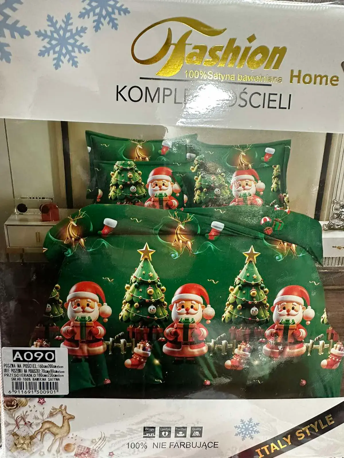 Komplet Pościel 4CZ 160/200 Świąteczny Fashion Home