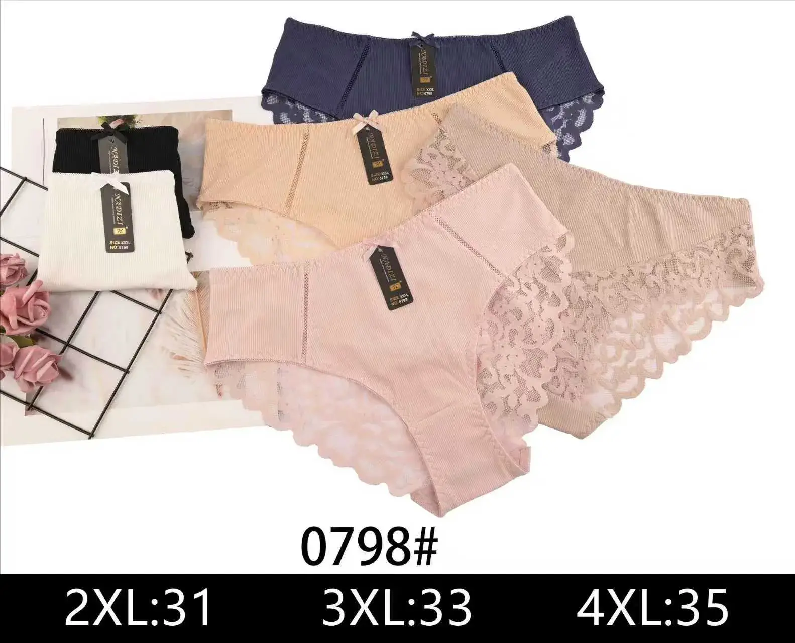 Majtki damskie 0798# 2XL-4XL koronka
