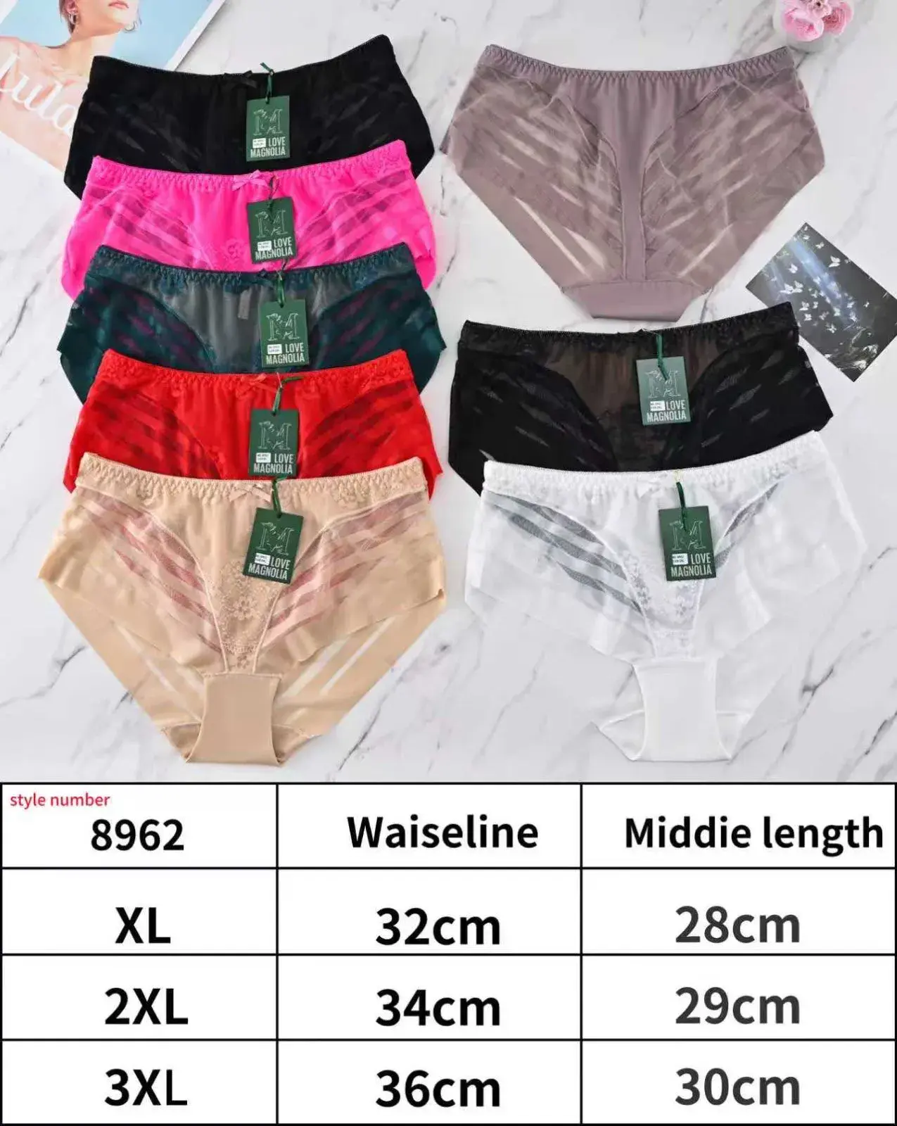 Majtki damskie koronkowe XL-3XL, wielopak 24 szt