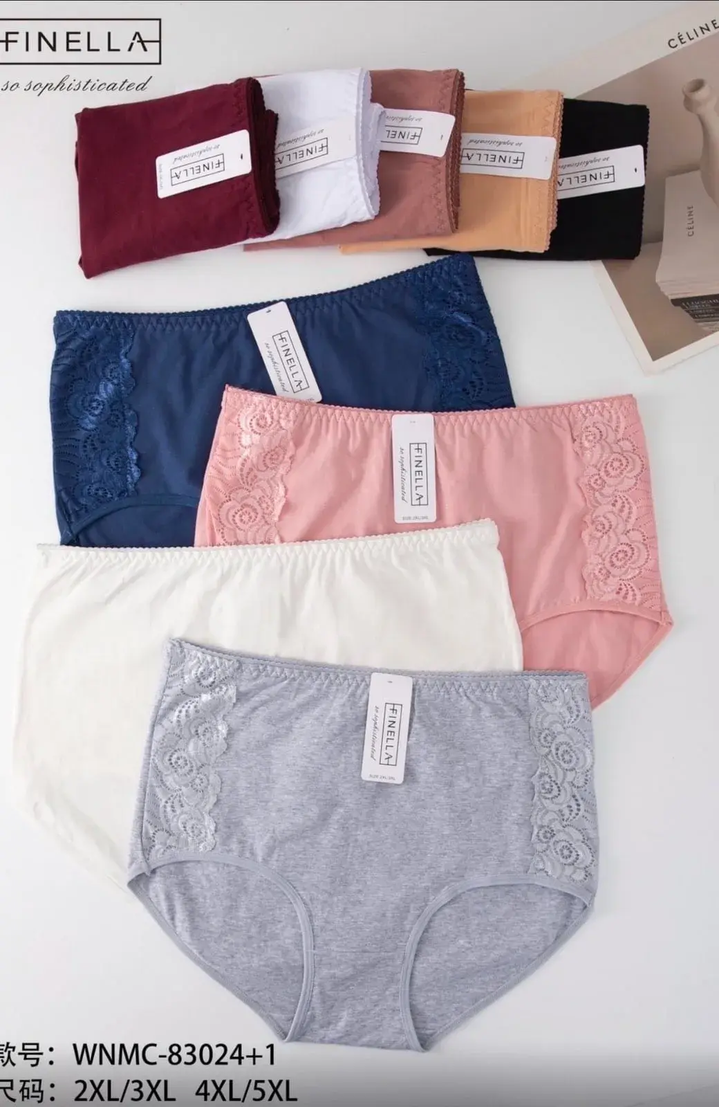 Majtki damskie Finella z koronką WNM-C324 2XL/3XL/4XL