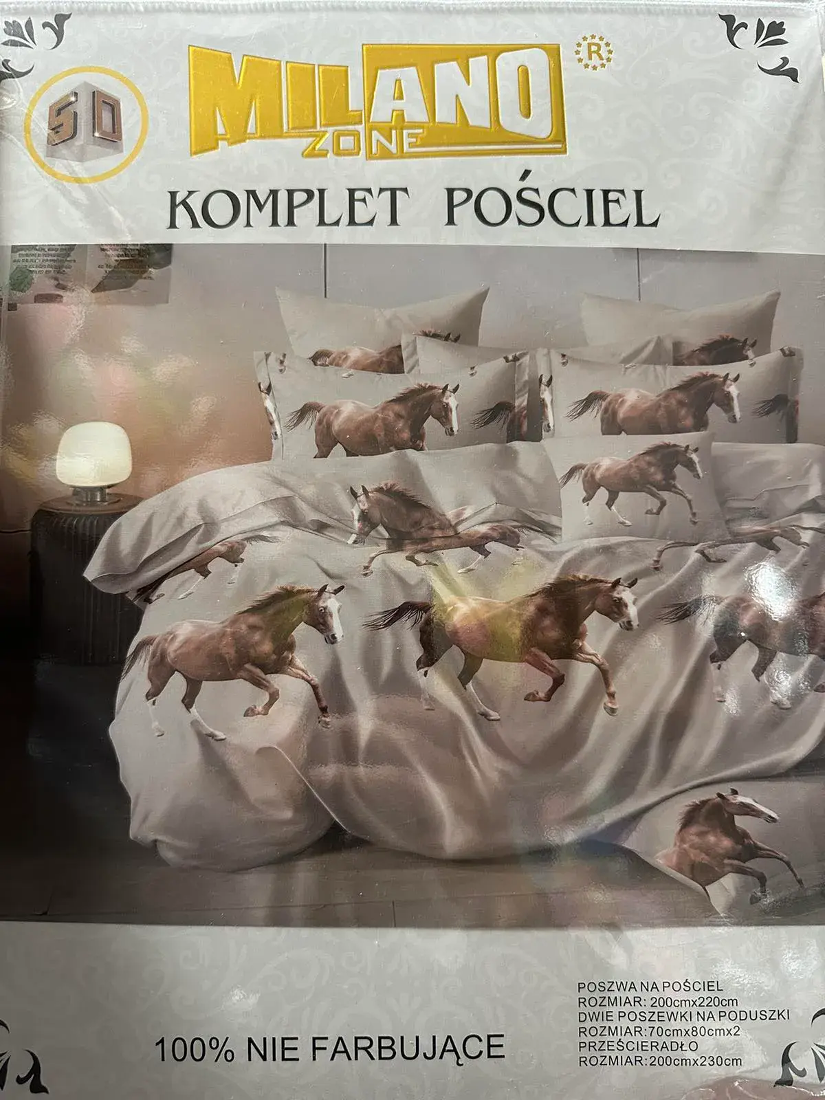 Komplet Pościel Milano 4cz 200x220 z końmi
