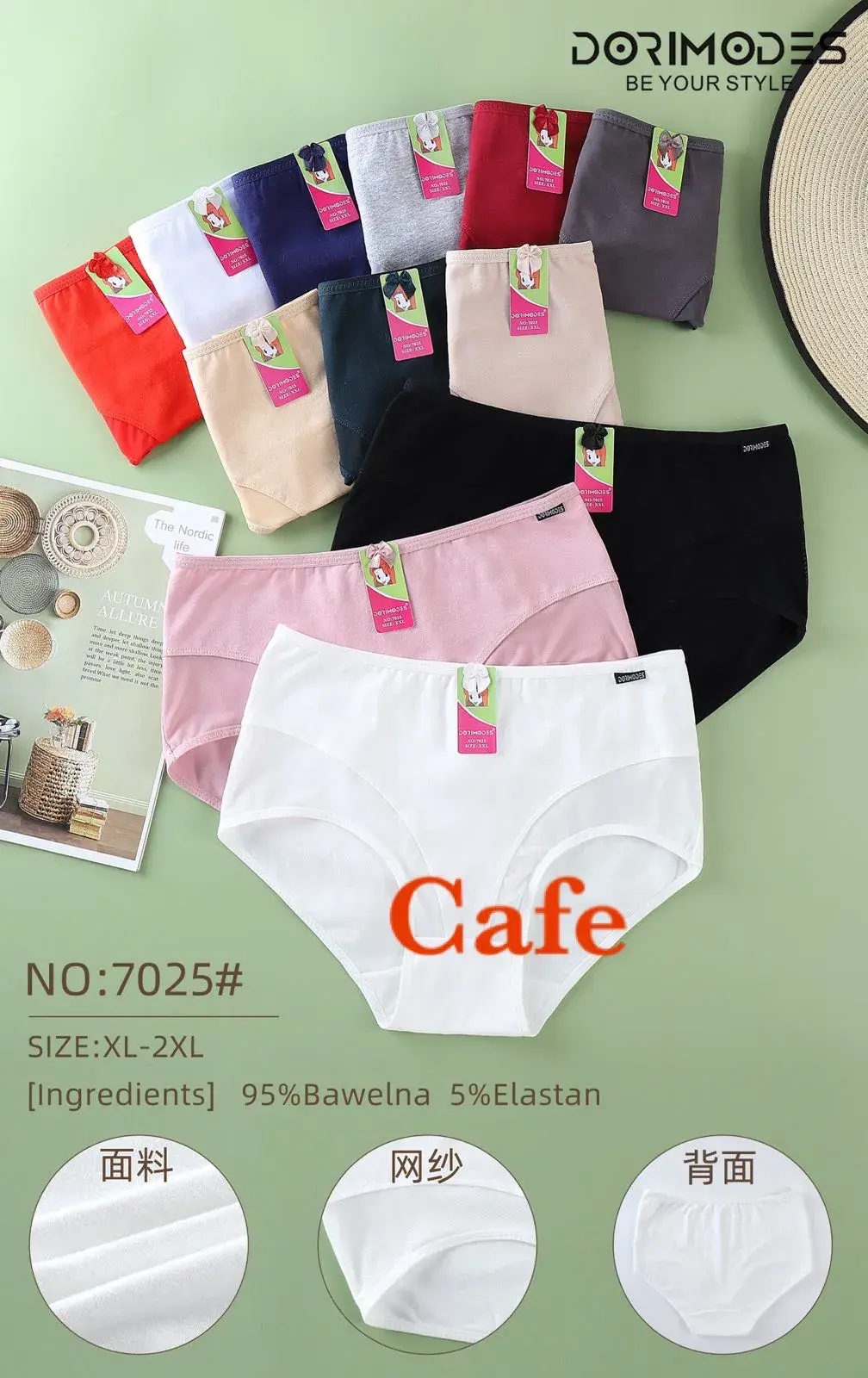 Majtki damskie Cafe Dorimodes XL-XXL 95% bawełna