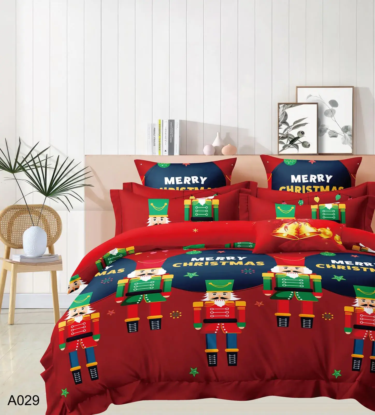 POŚCIEL BAWEŁNA 4CZ 200*220cm ŚWIĄTECZNA Z NUTCRACKER
