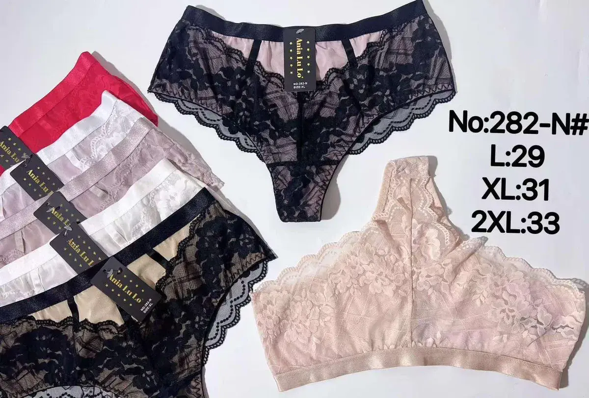 Ania Lu Figi Damskie Koronkowe L-XL-XXL Czarne Czerwone