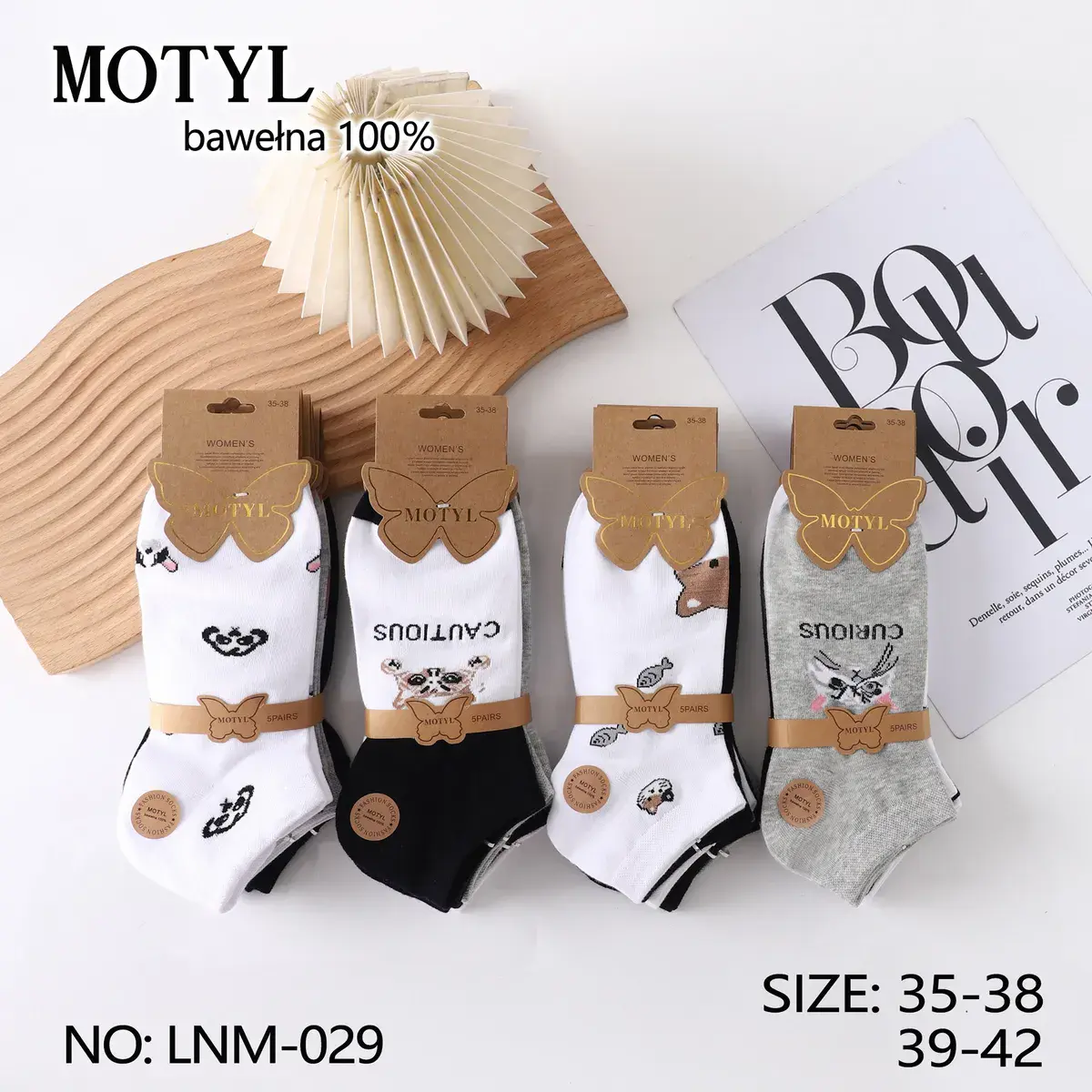 Motyl Socks Bawełniane Skarpetki 5 Par 35-42