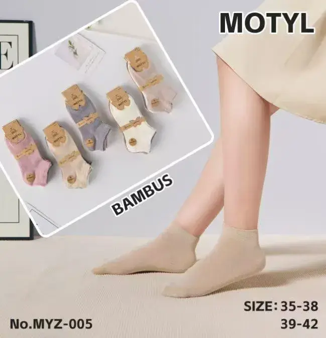 Motylkowe Skarpetki Bambusowe Beżowe 35-42