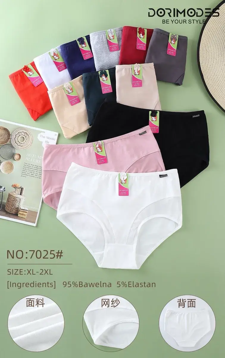 Dorimodes Majtki damskie XL-2XL 95% bawełna wielokolorowe
