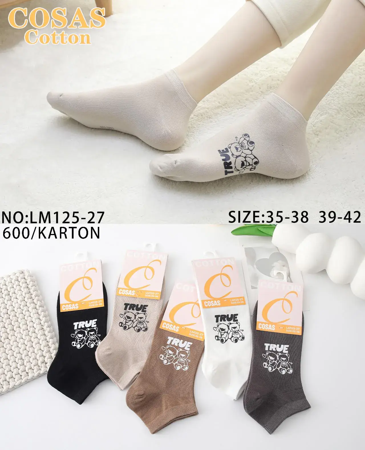 Skarpetki damskie COSASAS Cotton NO:LM125-27 rozmiar