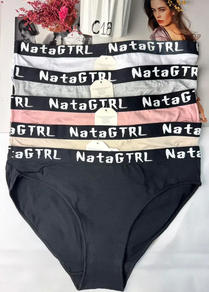 NataGirl Majtki Damskie XL Czarne Szare Różowe Beżowe