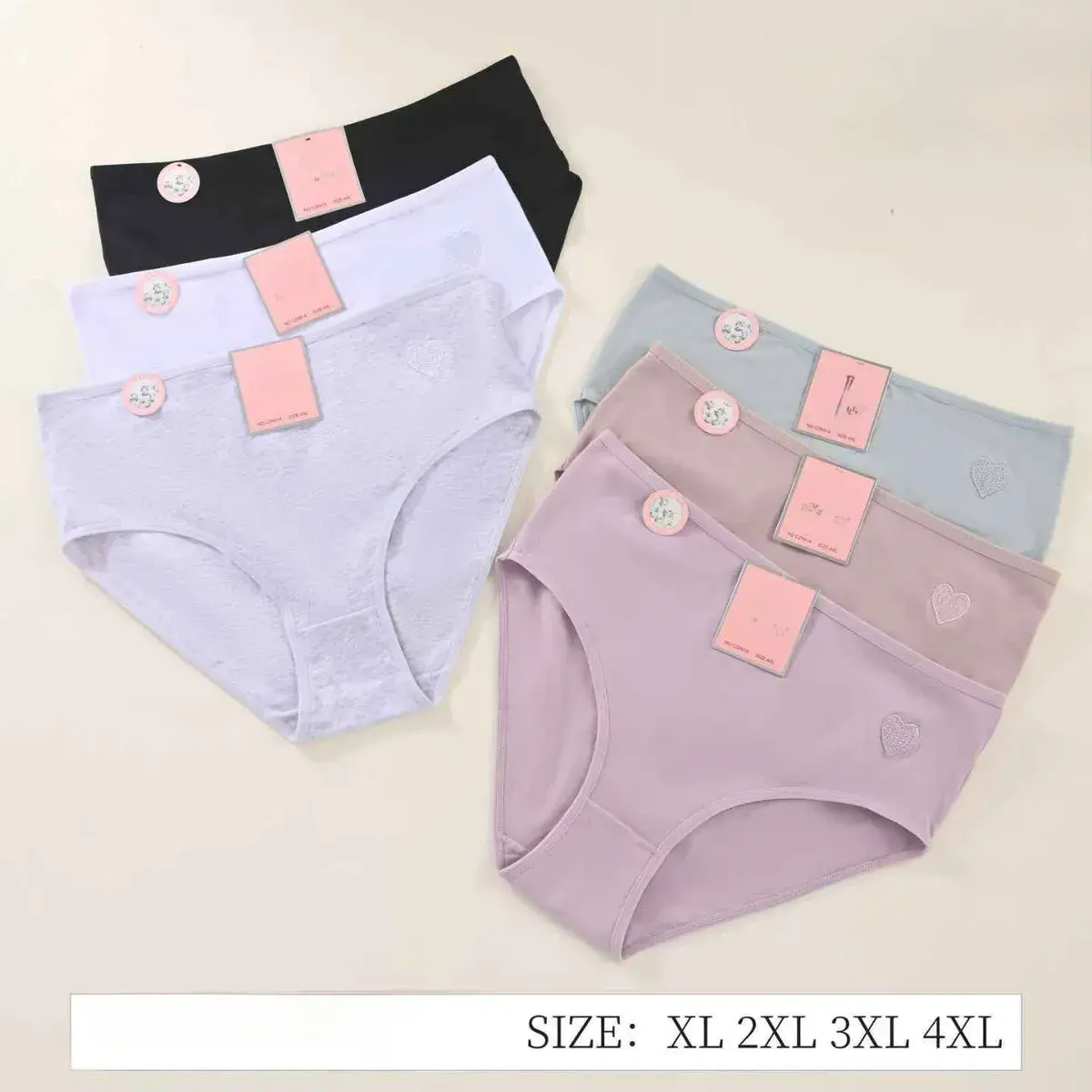 Bielizna damska majtki XL-4XL czarny biały szary różowy