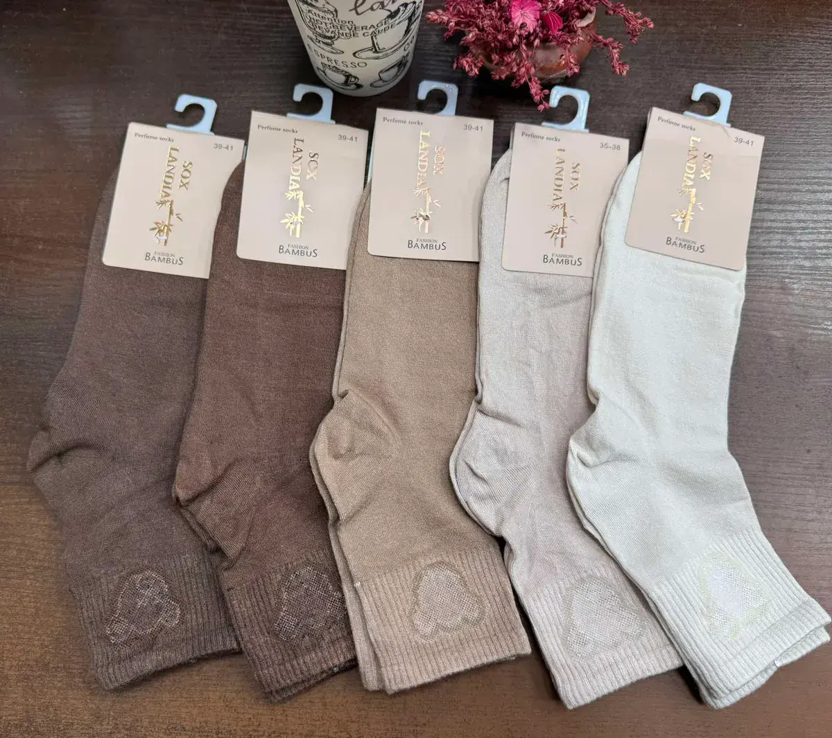 Skarpetki bambusowe damskie SOX LANDIA beżowe i brązowe 35-41