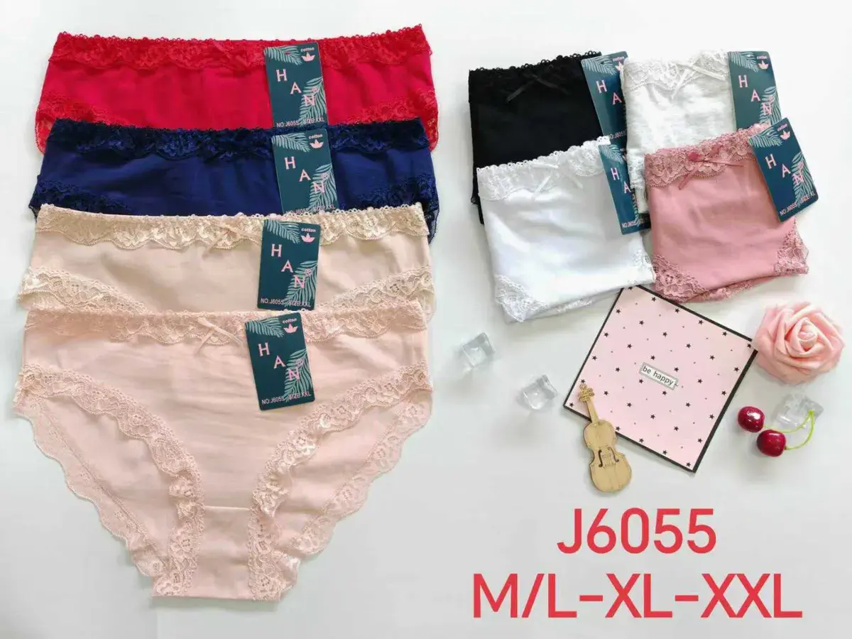 Bielizna damska majtki bawełniane z koronką J6055 ML-XXXL