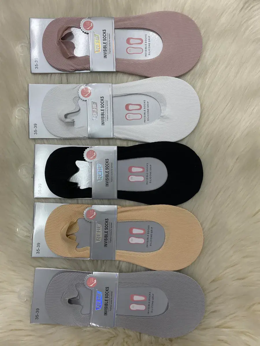 Stopki Invisible Socks silikonowe grip 35-39 mix kolorów